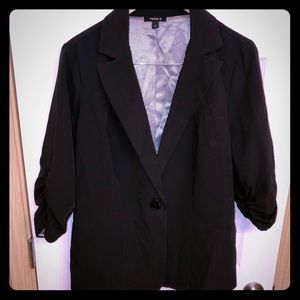 Torrid Size 1 black ruched sleeve blazer